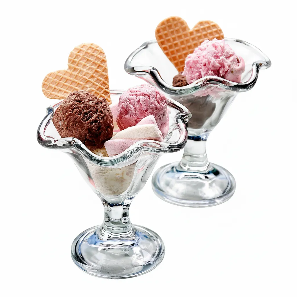 Copa helada con salsa de chocolate 